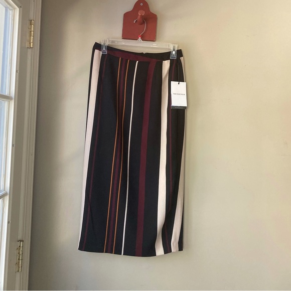 Who What Wear Multicolored Stripe A-Line Midi Dress 4 NWT - Picture 2 of 6